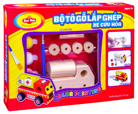  BỘ ĐỒ CHƠI TÔ GỖ LẮP GHÉP XE CỨU HỎA (K-223) 