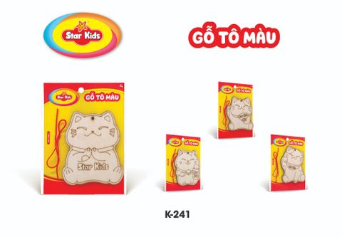  K-241 BỘ ĐỒ CHƠI TÔ GỖ CON MÈO 