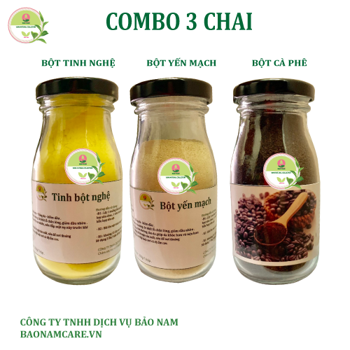 combo 3 chai bột mặt nạ (900gram luôn chai)