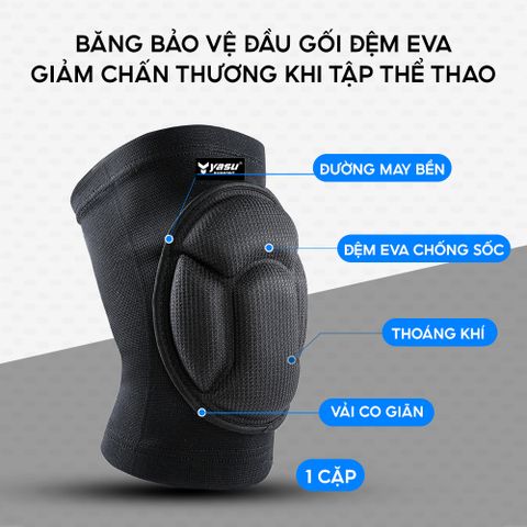 BĂNG BẢO VỆ ĐẦU GỐI THỦ MÔN CÓ ĐỆM CAO CẤP YASU YS0217A (1 ĐÔI)