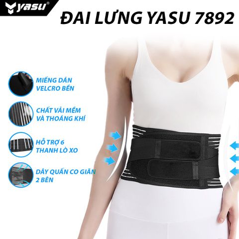 Đai lưng hỗ trợ cột sống, định hình lưng tập gym cao cấp Yasu 7892