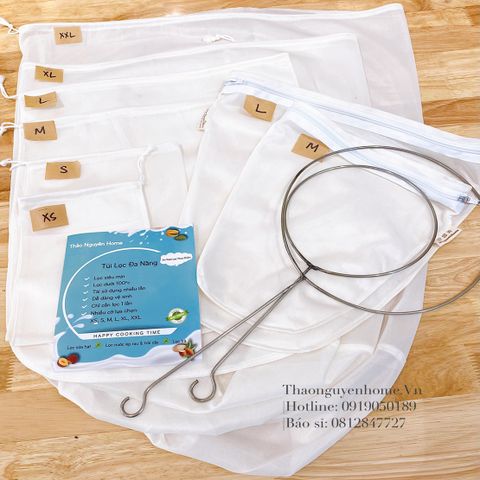  Túi lọc sữa đậu - sữa hạt handmade - túi lọc đa năng các cỡ ( Milk filter bag ) 