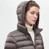 Áo khoác lông vũ dáng dài có mũ Uniqlo Ultra Light Down siêu nhẹ màu nâu