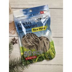 Tăm chỉ nha khoa Nakori 50 Rice Husk ( tặng  thêm 5 cây ) chất liệu vỏ trấu thân thiện môi trường