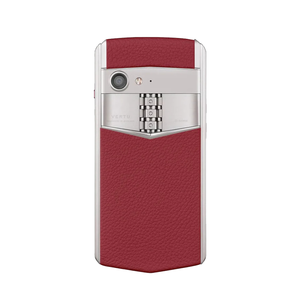 Aster P Baroque Calfskin Phone - Raspberry Red