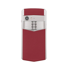 Aster P Baroque Calfskin Phone - Raspberry Red