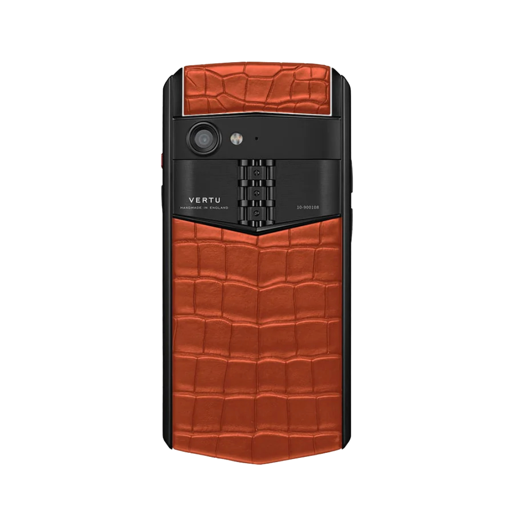 Aster P Gothic Alligator Leather Phone - Tangerine