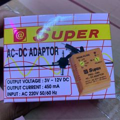 Nguồn Adapter đa năng SUPER PRO 1080 450mA 3-12V có 6 đầu ra đảo cực