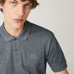 Áo thun nam cá sấu Lacoste có cổ - màu Xám