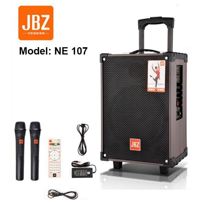 Loa karaoke bluetooth JBZ NE-107 kèm 2 micro không dây