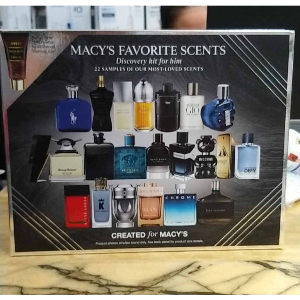 Set 22 chai nước hoa nam mini Macy's Favorite Scents Discovery kit for him