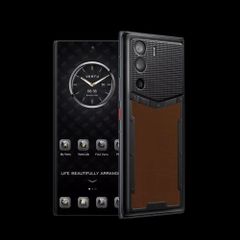 METAVERTU Amber Brown Alligator Leather Clous De Paris Pro