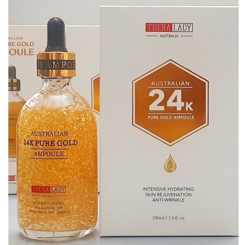 Serum Vàng 24k Pure Gold Ampoule 100ml của Úc - Giảm nếp nhăn và đường nhăn - Dưỡng ẩm da, phục hồi da khỏe