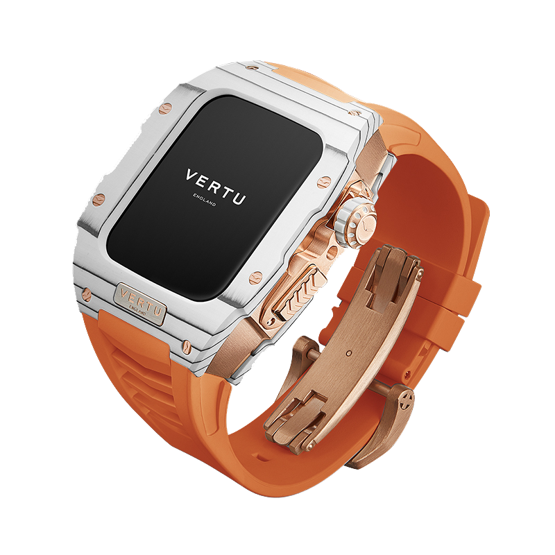 đồng hồ VERTU meta watch White Gold — Orange Watch Strap