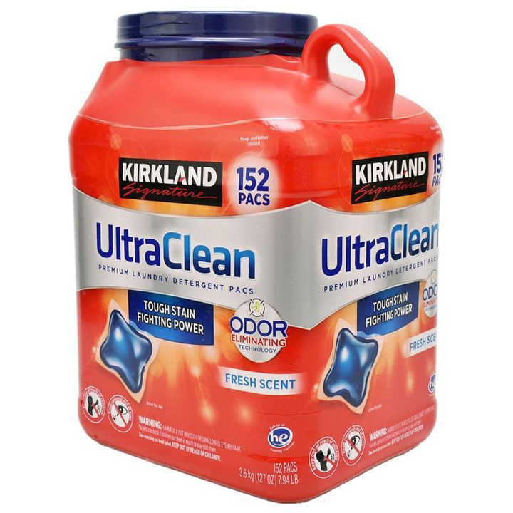 Viên giặt quần áo Kirkland Ultra Clean Fresh Scent  hộp 152 viên 3.6kg của Mỹ