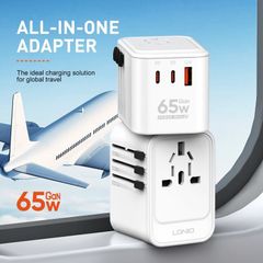 LDNIO Z6 Ổ Cắm Điện Du Lịch Đa Năng 2000W - Sạc Nhanh 65W UK/US/EU - 2 Cổng type C 65W + 1 Cổng USB 30W