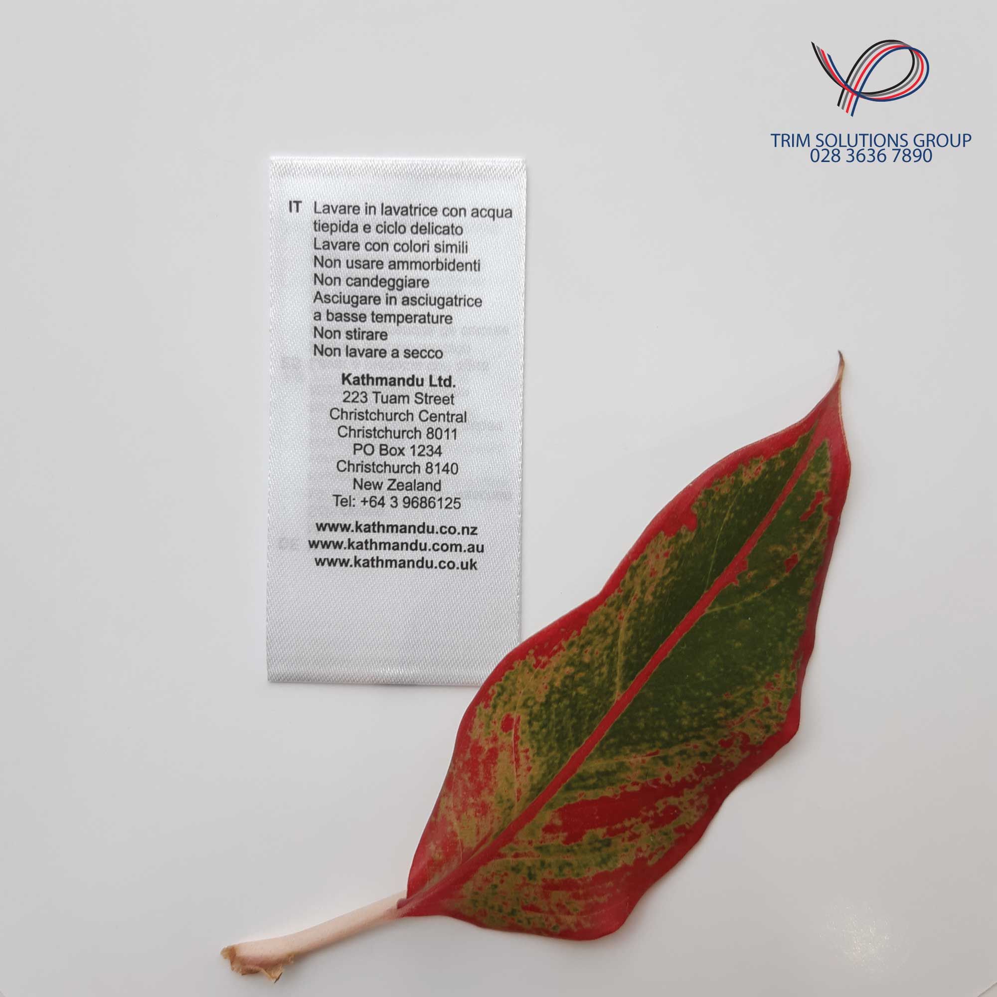 Printed Fabric Label - PFLN001