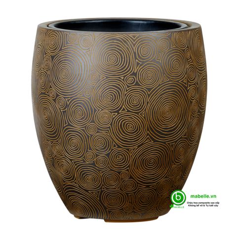 CHẬU COMPOSITE GIẢ ĐÁ ESTERAS - AKURA ( MÀU RUSTY BROWN ) + TỰ DƯỠNG THÔNG MINH