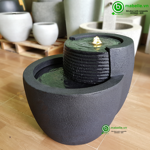 ĐÀI PHUN NƯỚC COMPOSITE ESTERAS - COMALLO   (NATURELITE BLACK STONE)