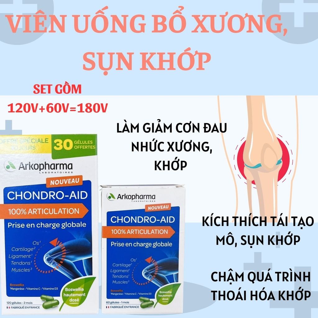 ARKOPHARMA SET UỐNG BỔ XƯƠNG, SỤN KHỚP 120V+60V