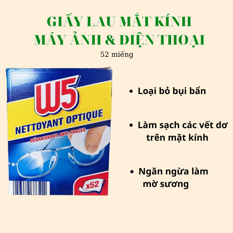 W5 GIẤY LAU KÍNH 52 MIẾNG