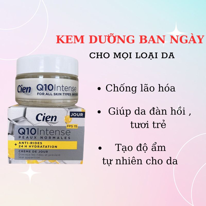 CIEN KEM NGÀY CHỐNG LÃO HÓA, CẤP ẨM CHO DA THƯỜNG- KHÔ Q10 INTENSE 50ML