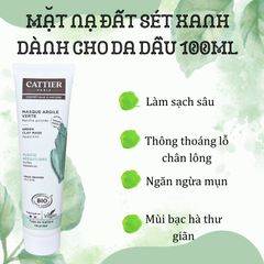 CATTIER MẶT NẠ ĐẤT SÉT CHO DA DẦU GREEN CLAY MASK 100ML