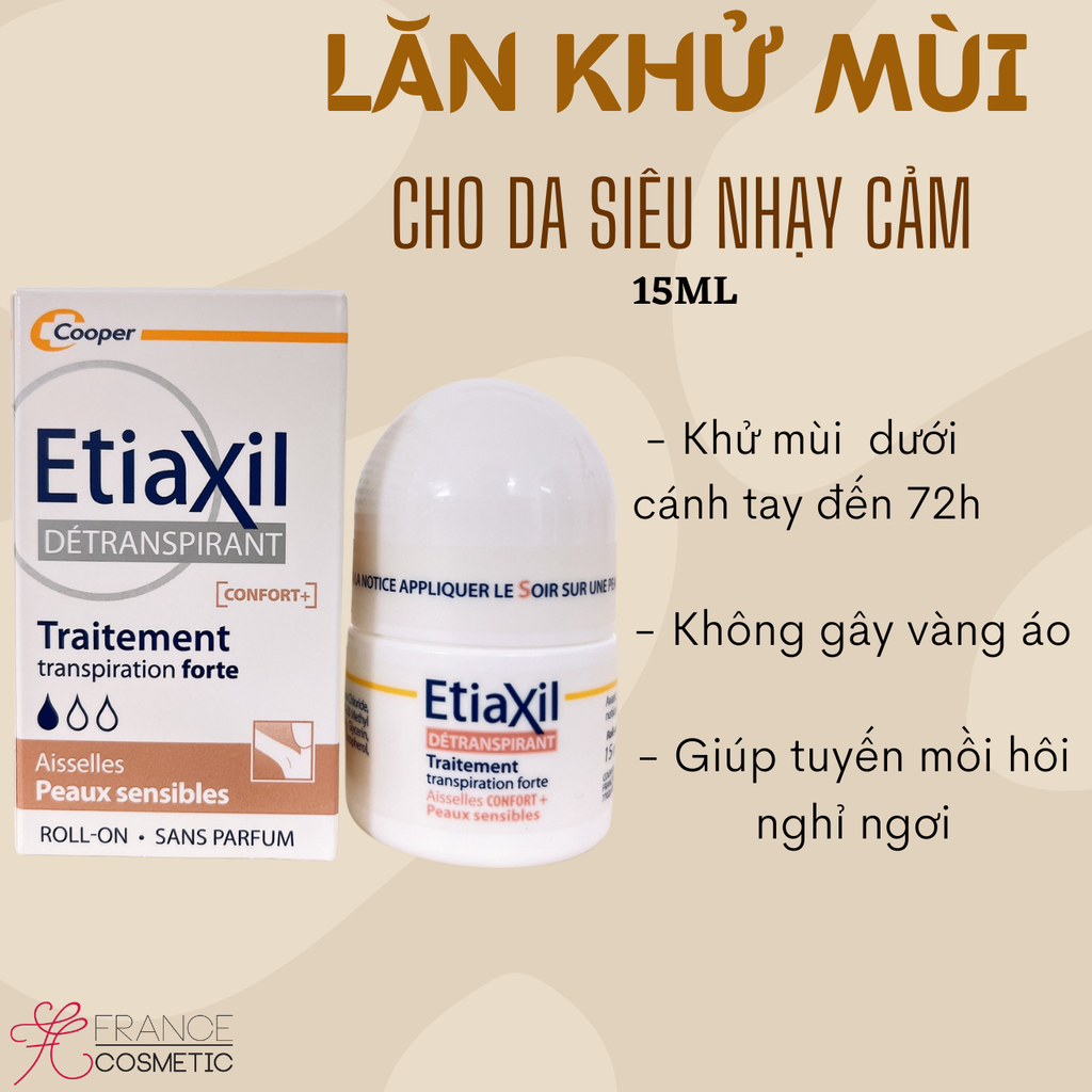 ETIAXIL LĂN KHỬ MÙI DA NHẠY CẢM NHIỀU, SỌC NÂU