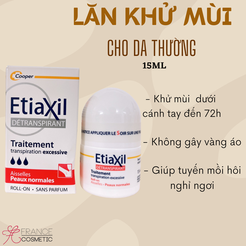 ETIAXIL LĂN KHỬ MÙI DA THƯỜNG, SỌC ĐỎ 15ML