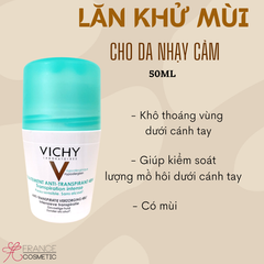 VICHY LĂN KHỬ MÙI 48H KHÔNG CỒN NẮP XANH 50ML