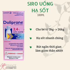 DOLIPRANE SIRO HẠ SỐT 100ML ( DATE 12/2024 )