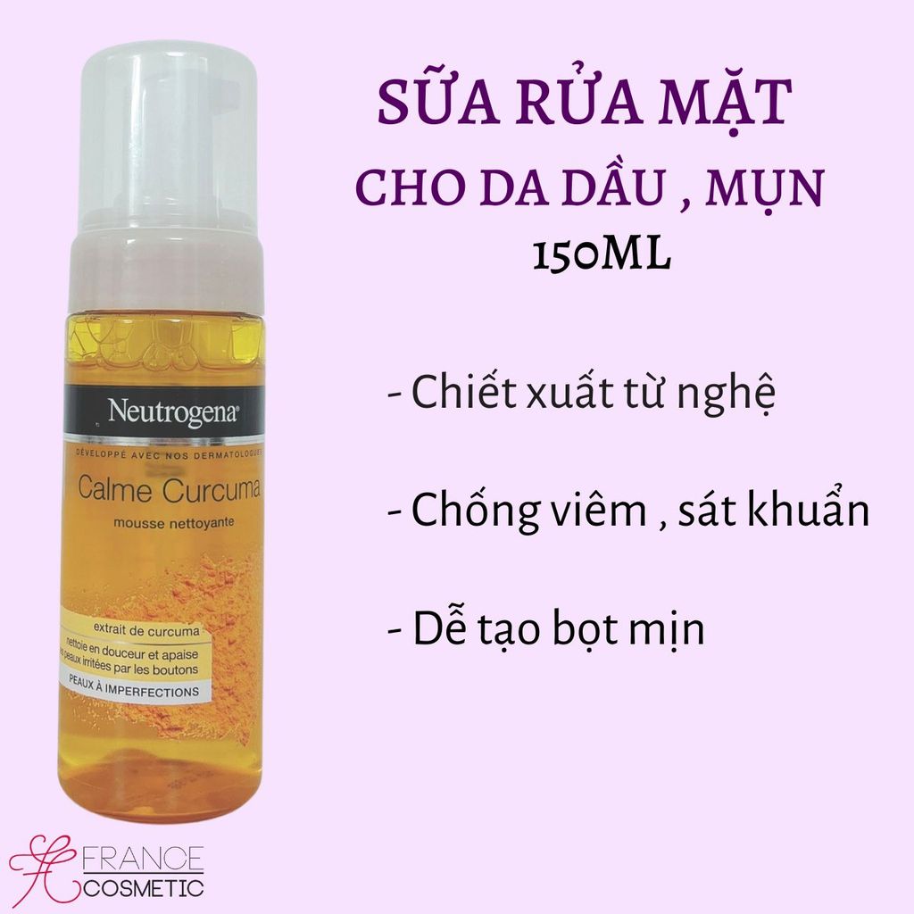 NEUTROGENA SỮA RỬA MẶT NGHỆ CHO DA DẦU MỤN CALME CURCUMA 150ML