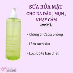 SVR SEBIACLEAR SỮA RỬA MẶT CHO DA DẦU, MỤN NHẠY CẢM 400ML