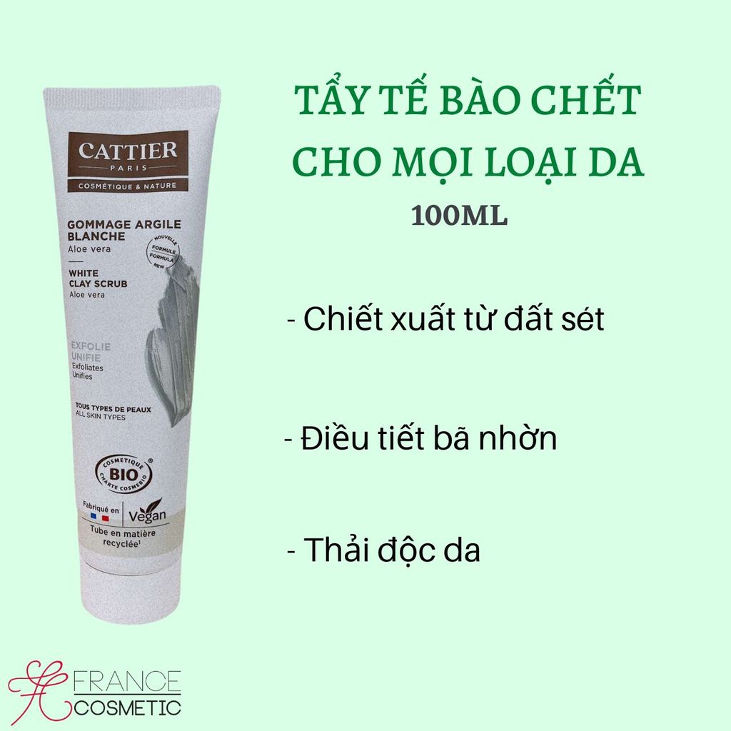 CATTIER TẨY DA CHẾT MỌI LOẠI DA WHITE CLAY SCRUB 100ML