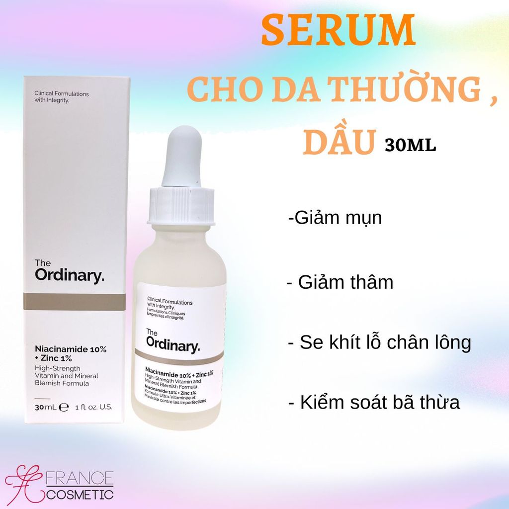 THE ORDINARY SERUM TRỊ MỤN GIẢM THÂM NIACINAMIDE 10% + ZINC 1% 30ML