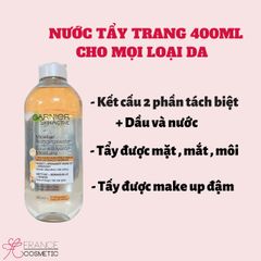 GARNIER TẨY TRANG CÓ LỚP DẦU NẮP TRẮNG 400ML