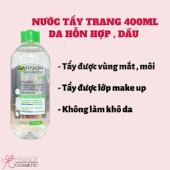 GARNIER TẨY TRANG NẮP XANH DA HỖN HỢP / DẦU 400ML