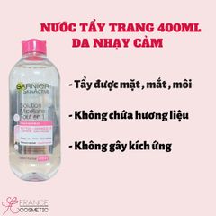 GARNIER TẨY TRANG NẮP HỒNG DA NHẠY CẢM 400ML