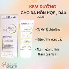 BIODERMA KEM SE KHÍT LỖ CHÂN LÔNG DA HỖN HỢP/DẦU PORE REFINER 30ML