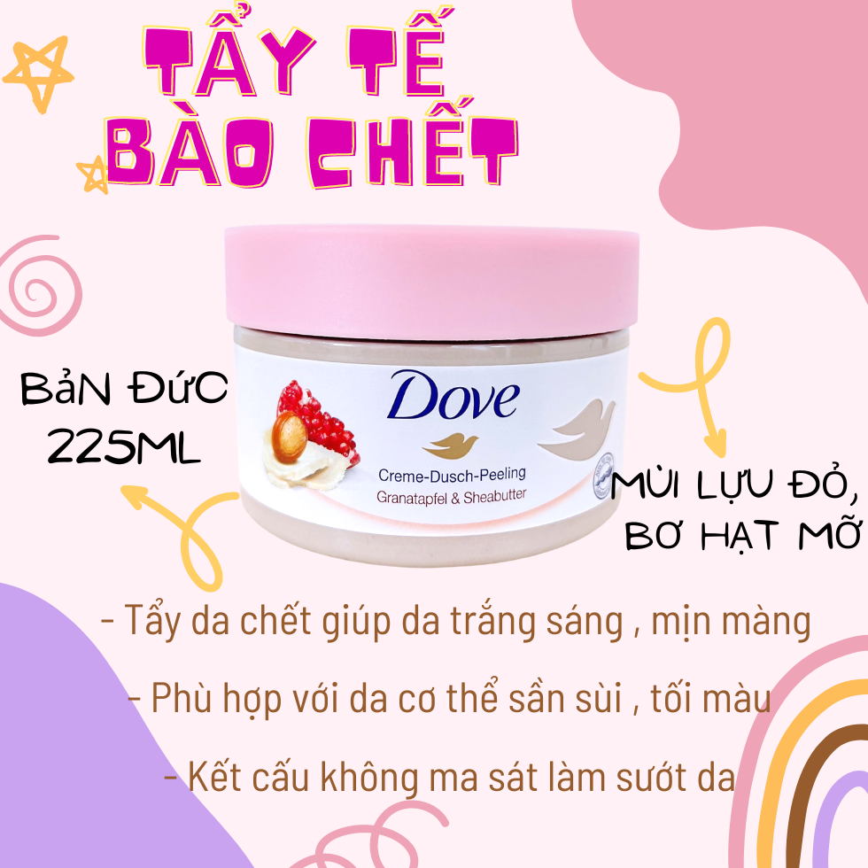 DOVE TẨY TẾ BÀO CHẾT HƯƠNG LỰU 225ML