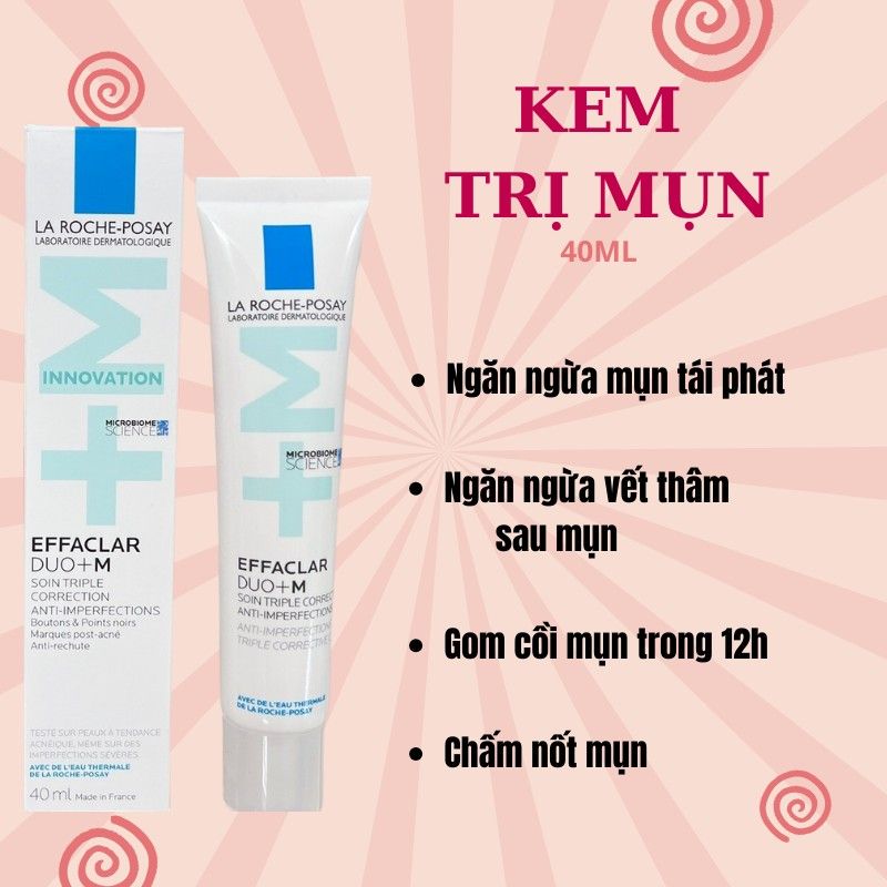 LA ROCHE POSAY KEM TRỊ MỤN, MỜ THÂM DUO+M 40ML