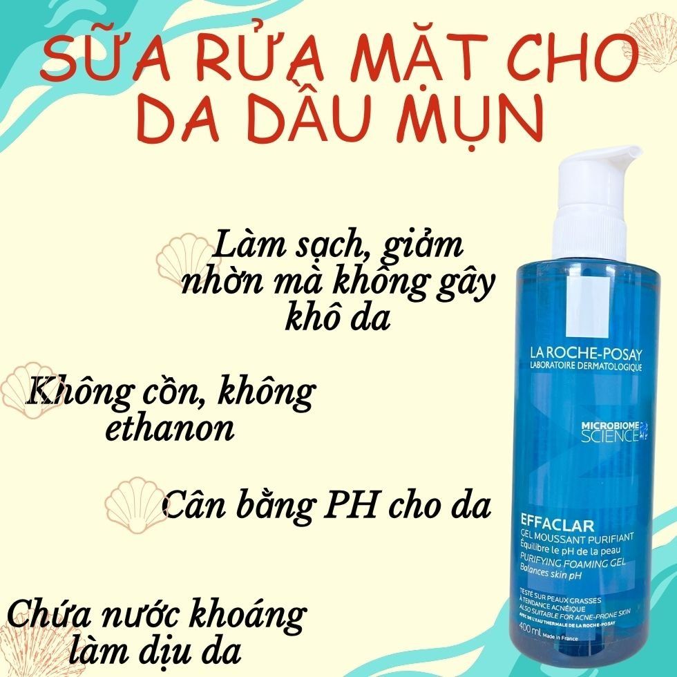 LA ROCHER POSAY GEL RỬA MẶT CHO DA DẦU, MỤN EFFACLAR 400ML