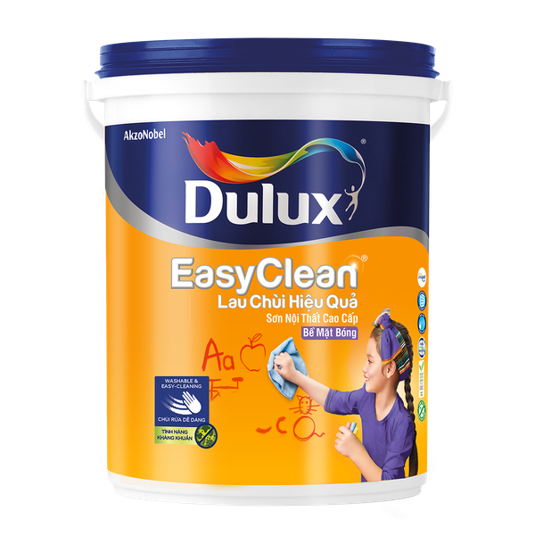 Sơn nội thất Dulux Easyclean Lau Chùi Hiệu Quả Bề Mặt Bóng