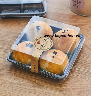 Hộp nhựa đế đen 4 ngăn 80g vuông FG136 (10/50hộp)