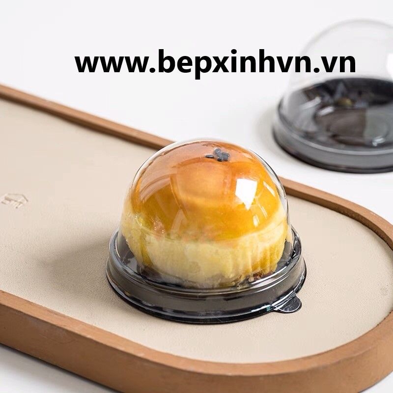 Hộp nhựa đựng bánh tròn đế đen 80g XY68S ( set 50hộp)