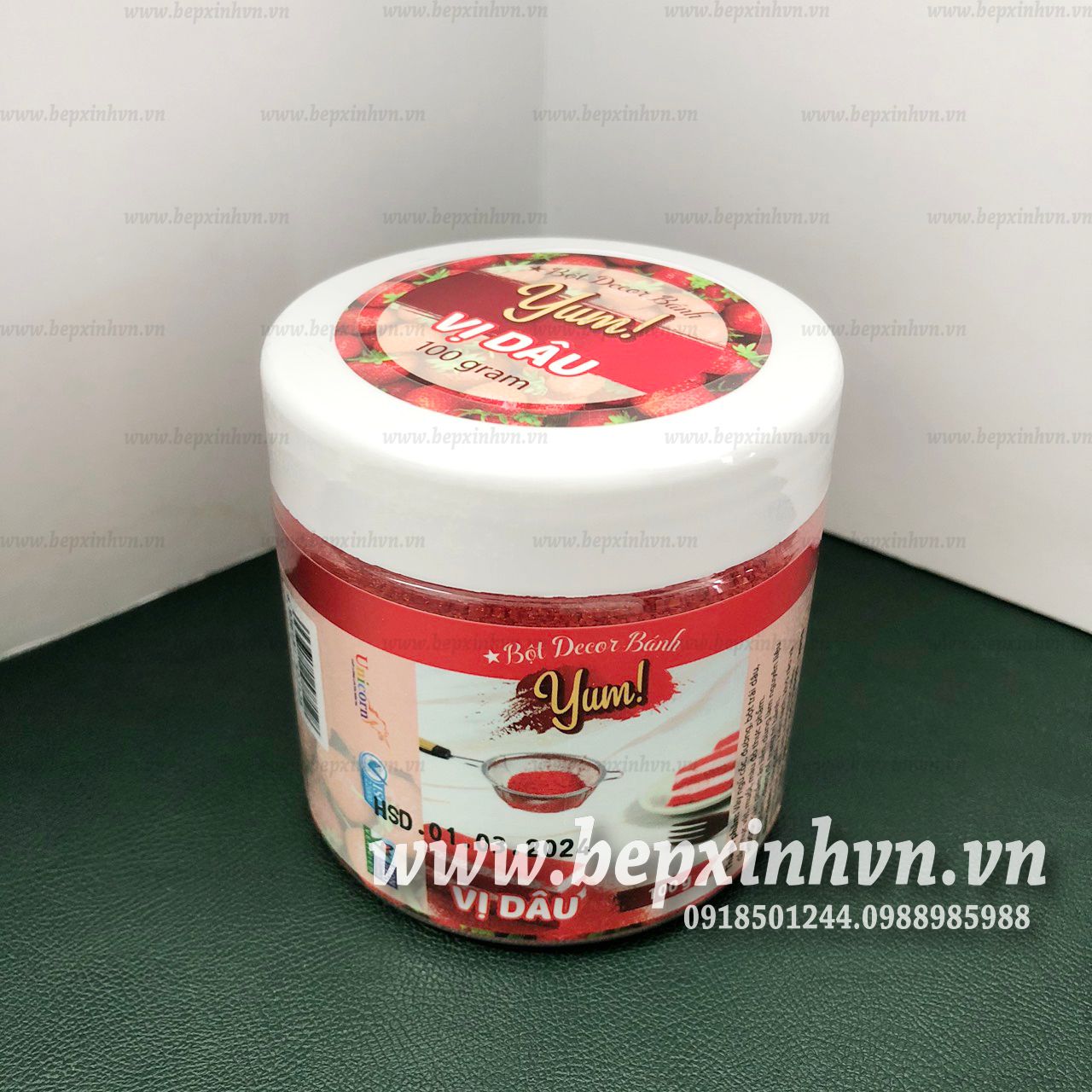 Bột decor bánh vị dâu 100g