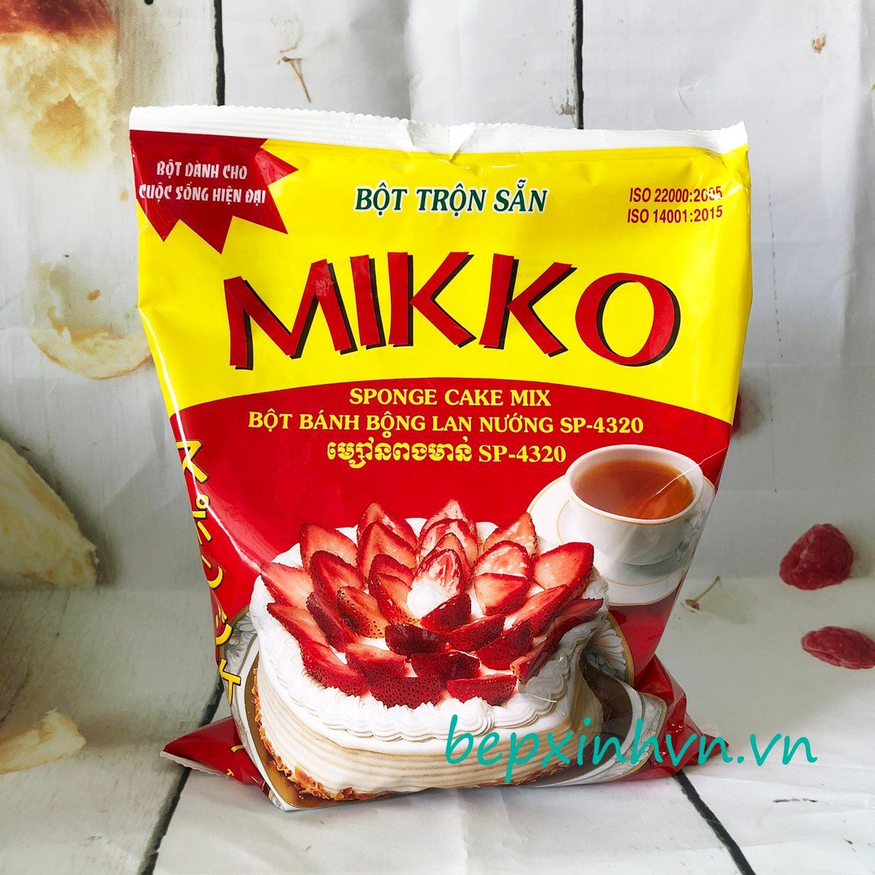 Bột trộn sẵn bánh bông lan nướng Mikko 1kg