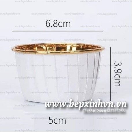 Cup xếp trắng viền vàng (50 cái)