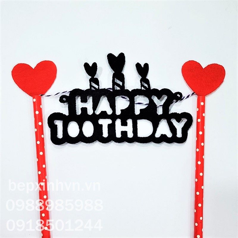Ghim treo trang trí bánh kem chữ Happy 100 day