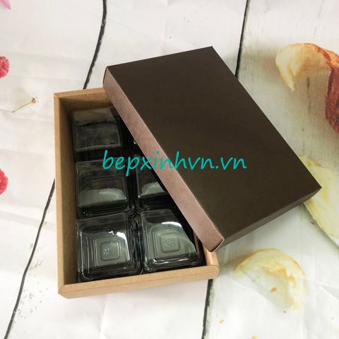 Hộp bánh trung thu 6 bánh 50g nâu